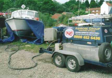boat cleaning, antifoul removal, sand jet, sodablast, vapour blast, yorkshire, uk