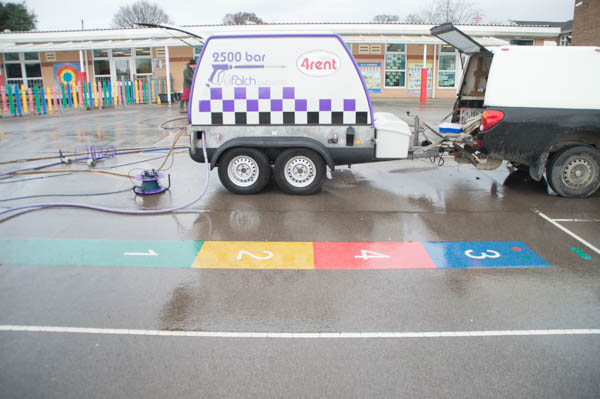playground mark removal, Ultra High Pressure Water, school playground, playground marking removal